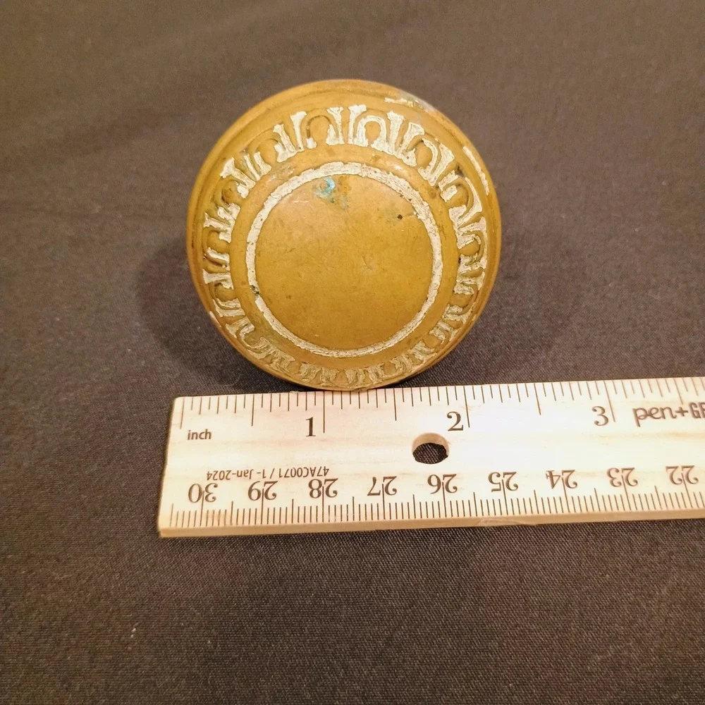 Antique Brass Door Knob Ornate Vintage Architectural Salvage Hardware
